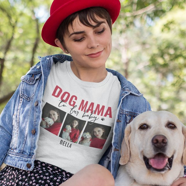 Camiseta Cachorro Mama | 3 Colagem de Fotografias (Criador carregado)