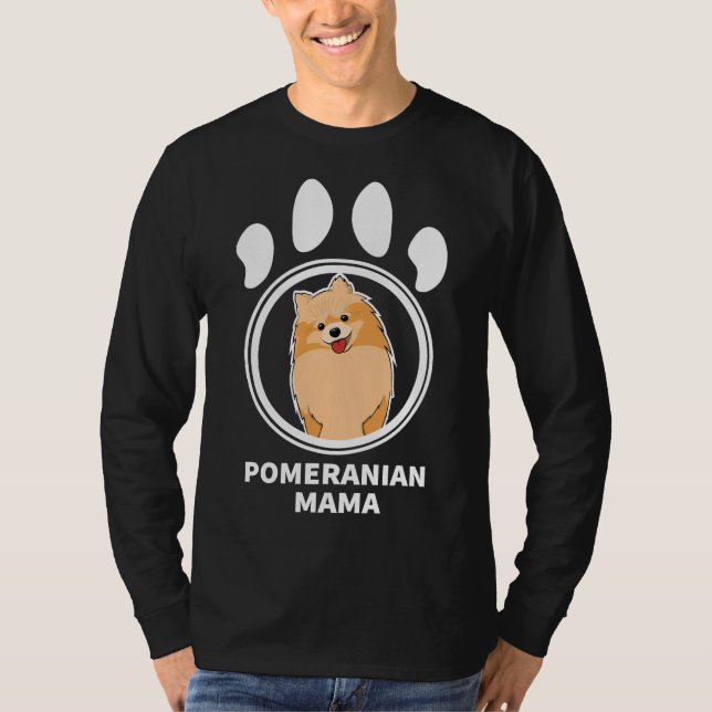 Camiseta Cachorro Mama Cute da Pomerânia (Frente)