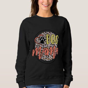 Camiseta Cachorro Mama Leopard Pet Paw Coração Bonito Mãe