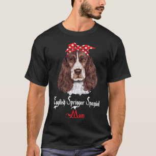 Camiseta Cachorro Mama Puppy Mãe Inglês Springer Spaniel Pr