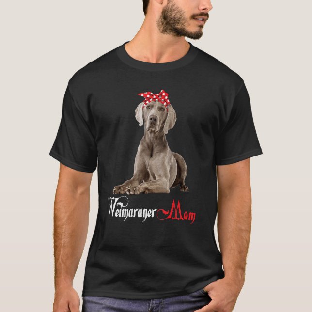Camiseta Cachorro Mama Puppy Mãe Weimaraner (Frente)