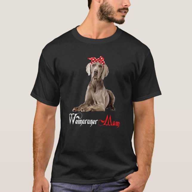 Camiseta Cachorro Mama Puppy Mãe Weimaraner (Frente)