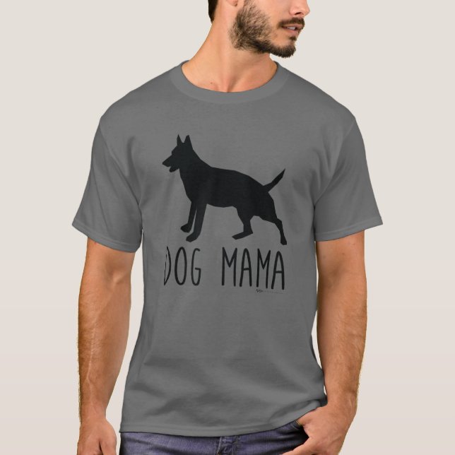 Camiseta Cachorro Mama Silhouette Palavra Design (Frente)