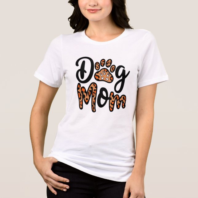 Camiseta Cachorro Mamãe Leopard Paw Print Tee (Frente)