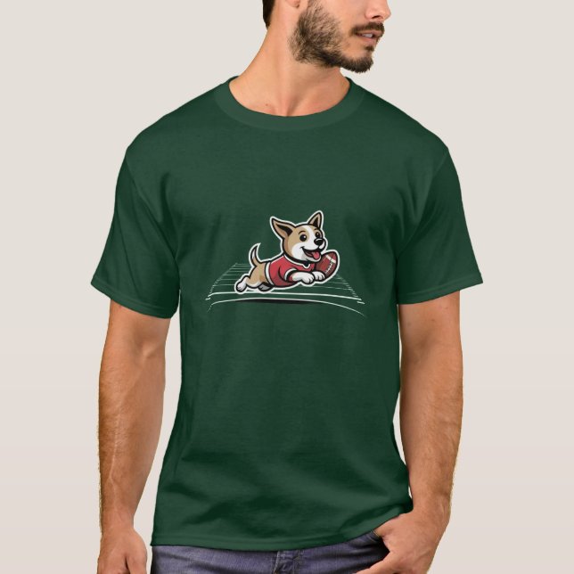Camiseta cachorro marca um touchdown (Frente)