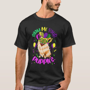 Camiseta Cachorro Mardi Gras Costume Dance Balões Mostram-