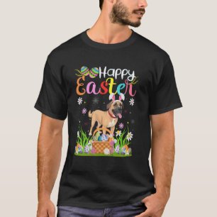 Camiseta Cachorro Mastiff Inglês Caça ao Ovo de Páscoa Feli