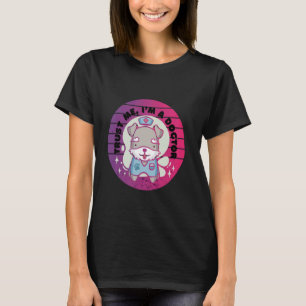 Camiseta Cachorro médico Dogtor jaleco gorro enfermeira imp