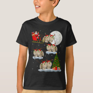 Camiseta Cachorro Meraniano Papai Noel Trenó Voador Diverti