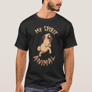 Camiseta Cachorro Meu Espírito Animal Pug Mãe e Pai Cachorr