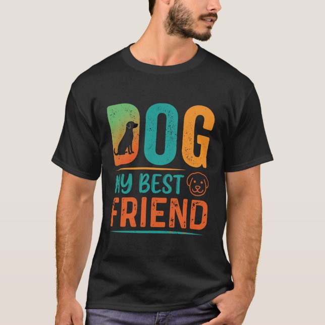 Camiseta Cachorro Meu Melhor Amigo Design Retro (Frente)