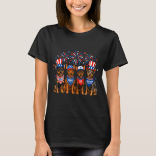 Camiseta Cachorro Min Pin 250 Anos Americano 1776 2026 4 de
