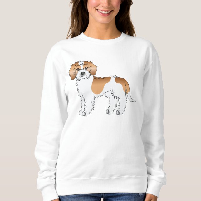 Camiseta Cachorro Mini Goldendoodle Parti-color Dourado Alb (Frente)