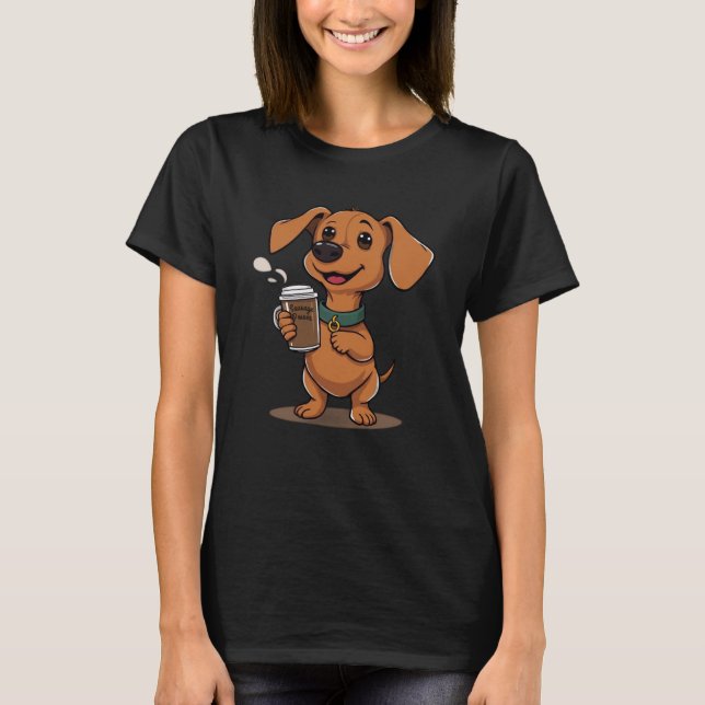 Camiseta Cachorro miniatura de poder salsicha (Frente)