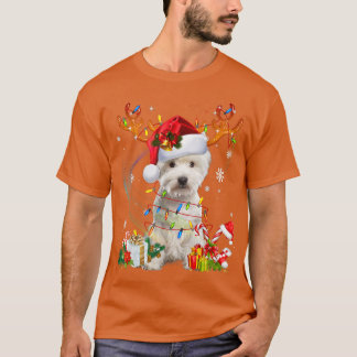 Camiseta Cachorro Mole Luz Santa Hat Sweater Árvore de Nata