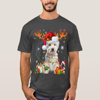 Camiseta Cachorro Mole Luz Santa Hat Sweater Árvore de Nata