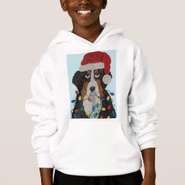 Camiseta Cachorro Montanhês Bernês Enroscado Em Luzes De Na