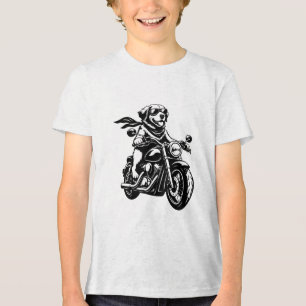 Camiseta Cachorro Motociclista Legal Andando de Motocicleta