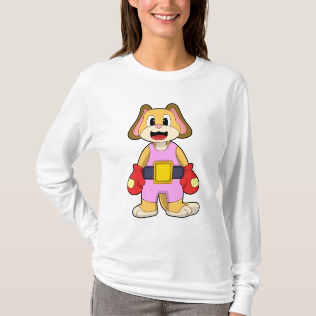 Camiseta Cachorro na caixa com luvas in a box (Frente)