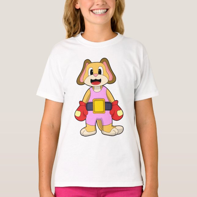 Camiseta Cachorro na caixa com luvas in a box (Frente)