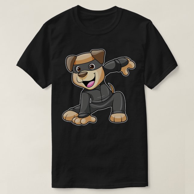 Camiseta Cachorro na fantasia de Ninja (Frente do Design)