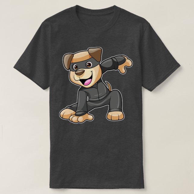 Camiseta Cachorro na fantasia de Ninja (Frente do Design)