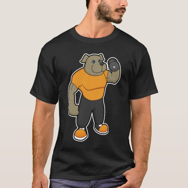 Camiseta Cachorro na Malhação com Dumbbell (Frente)