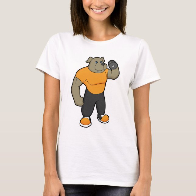 Camiseta Cachorro na Malhação com Dumbbell (Frente)