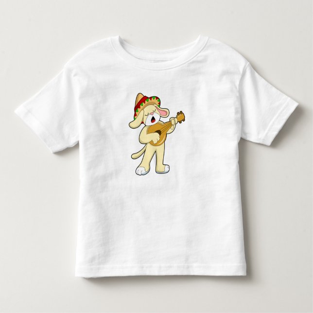 Camiseta Cachorro na Música com Violão (Frente)