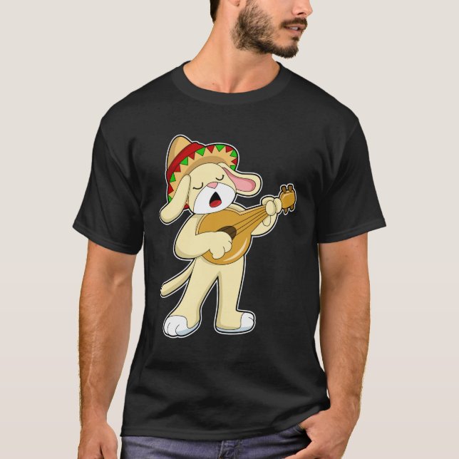 Camiseta Cachorro na Música com Violão (Frente)