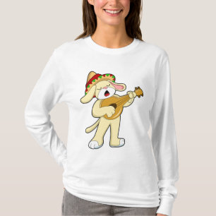 Camiseta Cachorro na Música com Violão