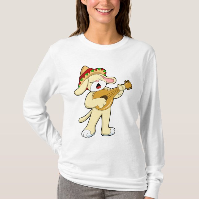 Camiseta Cachorro na Música com Violão (Frente)