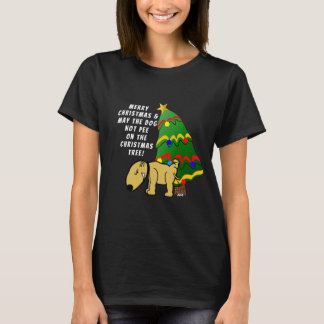 Camiseta Cachorro Não faça xixi na árvore de Natal