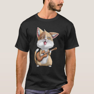Camiseta Cachorro não, Kitty Gatinho Cantando Tocador de Gu