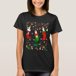 Camiseta Cachorro nas Meias de Natal