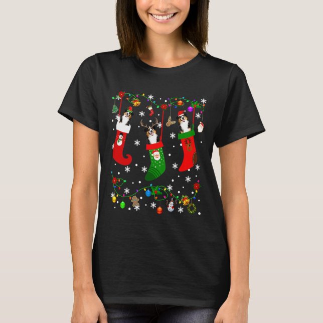 Camiseta Cachorro nas Meias de Natal (Frente)