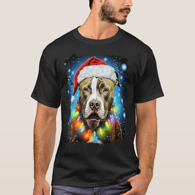 Camiseta Cachorro Natal Pitbull (Frente)