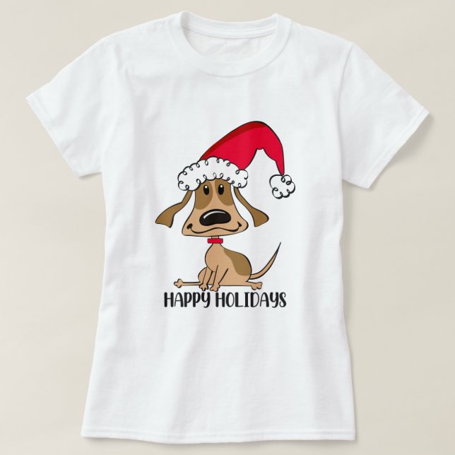 Camiseta Cachorro Natalino Festivo (Frente do Design)