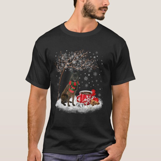 Camiseta Cachorro Neerlandês No Natal Da Neve Xm (Frente)