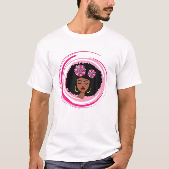 Camiseta Cachorro Negro-Africano-Americano, cor-de-rosa, Ca (Frente)