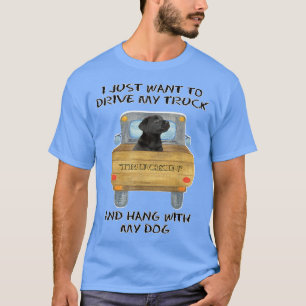 Camiseta Cachorro Negro Cachorro de Caminhão