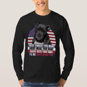 Camiseta Cachorro Negro Com Bandeira Americana Dizem Sarcás