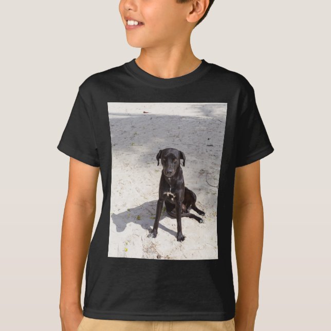 Camiseta Cachorro negro com mau (Frente)