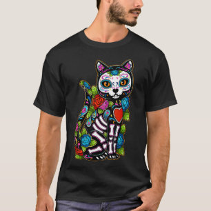 Camiseta Cachorro Negro de Açúcar De Los Muertos Catrina Di