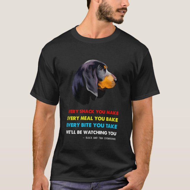Camiseta Cachorro Negro E Cachorro De Confinamento Tan (Frente)