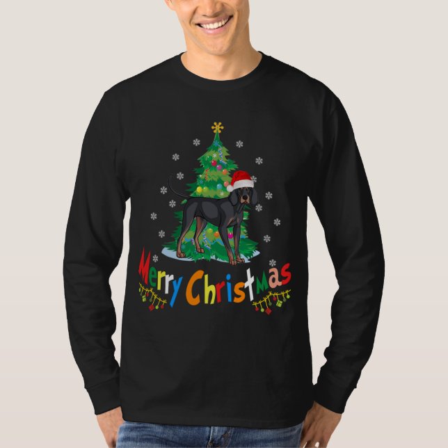 Camiseta Cachorro Negro E Cachorro De Ferro De Natal Feio (Frente)