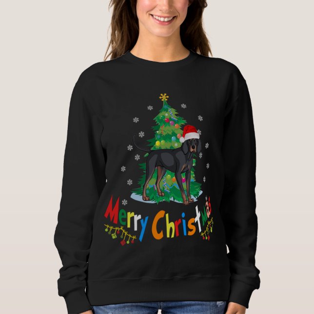 Camiseta Cachorro Negro E Cachorro De Ferro De Natal Feio (Frente)