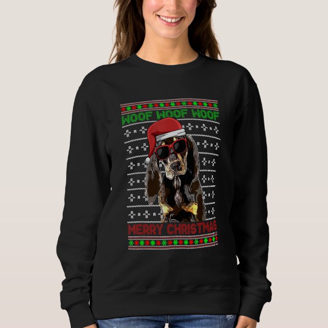 Camiseta Cachorro Negro e Cachorro de Ferro Feliz Natal (Frente)