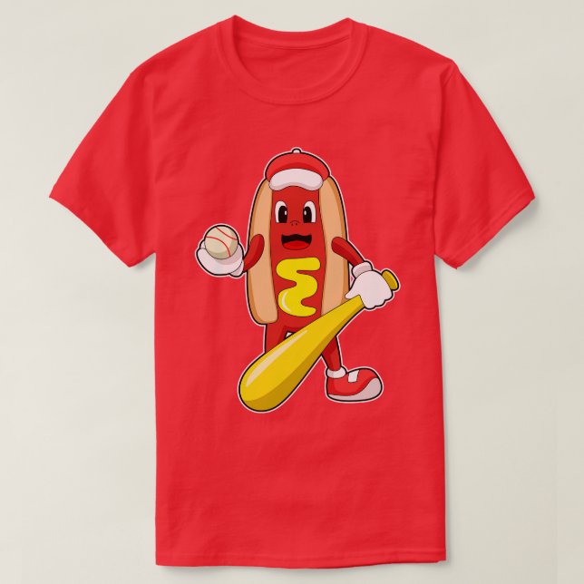 Camiseta Cachorro no Baseball com Baco-Beisebol (Frente do Design)