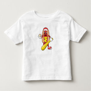 Camiseta Cachorro no Baseball com Baco-Beisebol